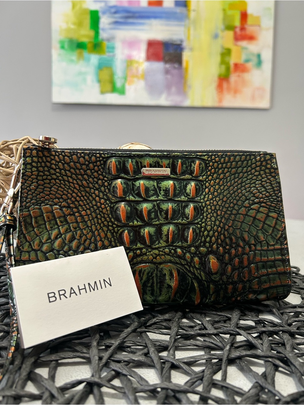 BRAHMIN DAISY SAMBA WRISTLET / CLUTCH NWOT